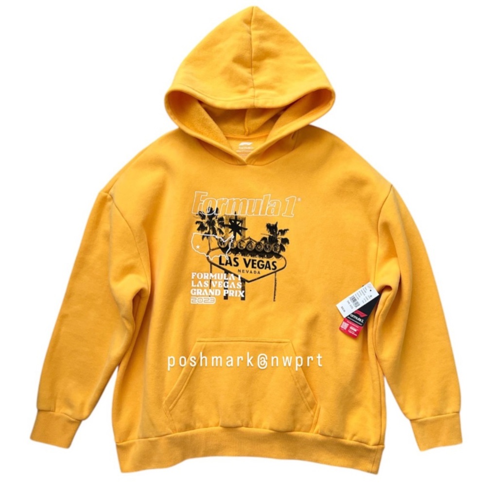 NWT ✨ PACSUN F1 Las Vegas Grand Prix 2023 Hoodie Sweatshirt Yellow Black S Small - Picture 3 of 10